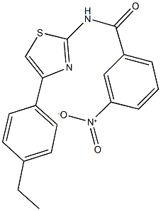 N-[4-(4-ethylphenyl)-1,3-thiazol-2-yl]-3-nitrobenzamide,,结构式