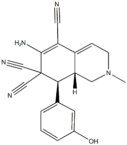 6-amino-8-(3-hydroxyphenyl)-2-methyl-2,3,8,8a-tetrahydro-5,7,7(1H)-isoquinolinetricarbonitrile 结构式