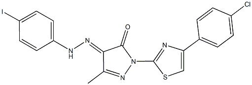 1-[4-(4-chlorophenyl)-1,3-thiazol-2-yl]-3-methyl-1H-pyrazole-4,5-dione 4-[(4-iodophenyl)hydrazone]