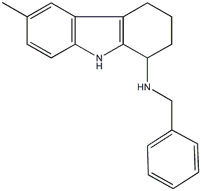 N-benzyl-N-(6-methyl-2,3,4,9-tetrahydro-1H-carbazol-1-yl)amine 化学構造式