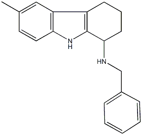 N-benzyl-N-(6-methyl-2,3,4,9-tetrahydro-1H-carbazol-1-yl)amine 结构式