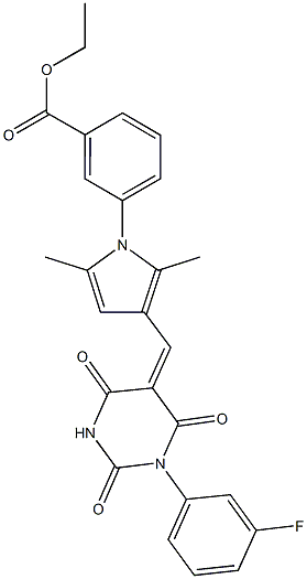 ethyl 3-{3-[(1-(3-fluorophenyl)-2,4,6-trioxotetrahydro-5(2H)-pyrimidinylidene)methyl]-2,5-dimethyl-1H-pyrrol-1-yl}benzoate