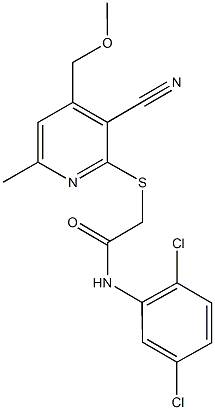 2-{[3-cyano-4-(methoxymethyl)-6-methyl-2-pyridinyl]thio}-N-(2,5-dichlorophenyl)acetamide Structure