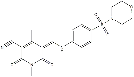 1,4-dimethyl-5-{[4-(4-morpholinylsulfonyl)anilino]methylene}-2,6-dioxo-1,2,5,6-tetrahydro-3-pyridinecarbonitrile|