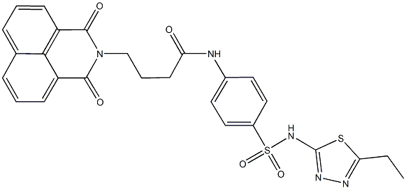 4-(1,3-dioxo-1H-benzo[de]isoquinolin-2(3H)-yl)-N-(4-{[(5-ethyl-1,3,4-thiadiazol-2-yl)amino]sulfonyl}phenyl)butanamide Structure