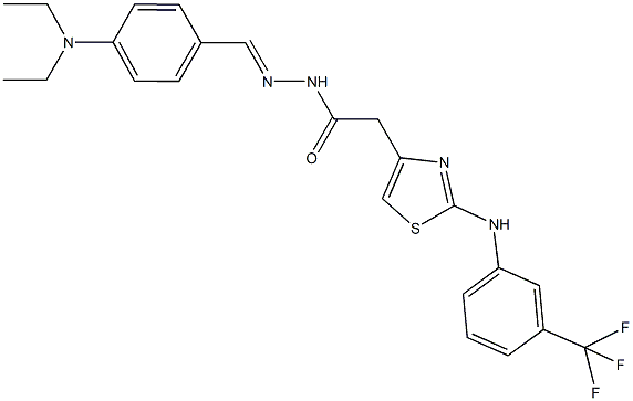 N'-[4-(diethylamino)benzylidene]-2-{2-[3-(trifluoromethyl)anilino]-1,3-thiazol-4-yl}acetohydrazide 化学構造式