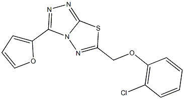 6-[(2-chlorophenoxy)methyl]-3-(2-furyl)[1,2,4]triazolo[3,4-b][1,3,4]thiadiazole,,结构式