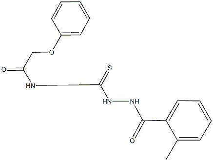 N-{[2-(2-methylbenzoyl)hydrazino]carbothioyl}-2-phenoxyacetamide,,结构式