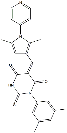 1-(3,5-dimethylphenyl)-5-{[2,5-dimethyl-1-(4-pyridinyl)-1H-pyrrol-3-yl]methylene}-2-thioxodihydro-4,6(1H,5H)-pyrimidinedione