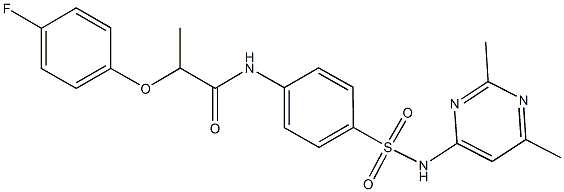 N-(4-{[(2,6-dimethyl-4-pyrimidinyl)amino]sulfonyl}phenyl)-2-(4-fluorophenoxy)propanamide Structure