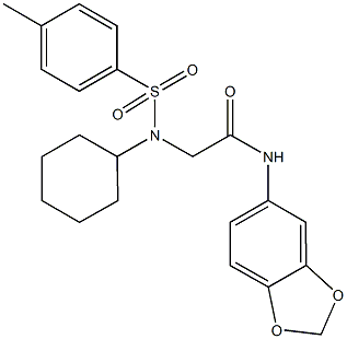 N-(1,3-benzodioxol-5-yl)-2-{cyclohexyl[(4-methylphenyl)sulfonyl]amino}acetamide Struktur