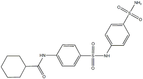 N-(4-{[4-(aminosulfonyl)anilino]sulfonyl}phenyl)cyclohexanecarboxamide Struktur