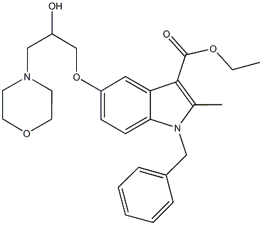 ethyl 1-benzyl-5-[2-hydroxy-3-(4-morpholinyl)propoxy]-2-methyl-1H-indole-3-carboxylate,,结构式