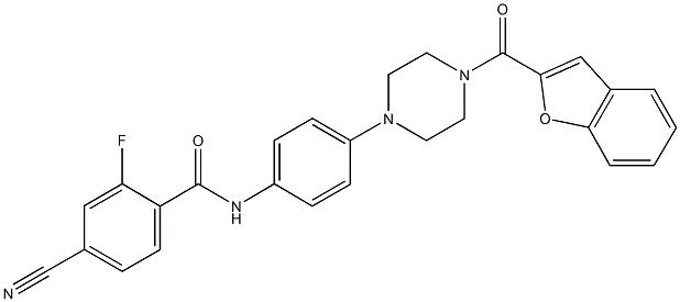 N-{4-[4-(1-benzofuran-2-ylcarbonyl)-1-piperazinyl]phenyl}-4-cyano-2-fluorobenzamide|