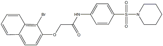 2-[(1-bromo-2-naphthyl)oxy]-N-[4-(1-piperidinylsulfonyl)phenyl]acetamide Structure