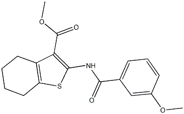 methyl 2-[(3-methoxybenzoyl)amino]-4,5,6,7-tetrahydro-1-benzothiophene-3-carboxylate,,结构式
