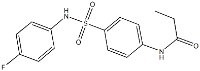 N-{4-[(4-fluoroanilino)sulfonyl]phenyl}propanamide,,结构式