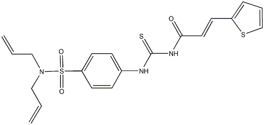 N,N-diallyl-4-[({[3-(2-thienyl)acryloyl]amino}carbothioyl)amino]benzenesulfonamide Structure