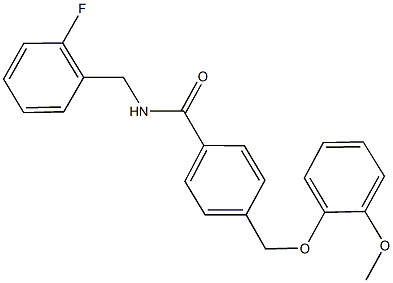 N-(2-fluorobenzyl)-4-[(2-methoxyphenoxy)methyl]benzamide 化学構造式