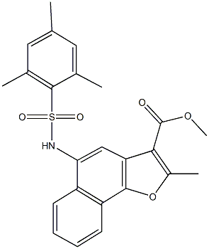 methyl 5-[(mesitylsulfonyl)amino]-2-methylnaphtho[1,2-b]furan-3-carboxylate Struktur