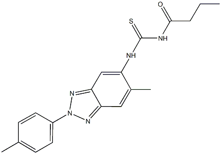 N-butyryl-N'-[6-methyl-2-(4-methylphenyl)-2H-1,2,3-benzotriazol-5-yl]thiourea 化学構造式