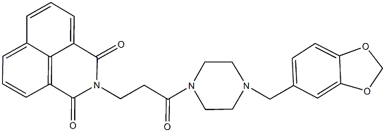 2-{3-[4-(1,3-benzodioxol-5-ylmethyl)-1-piperazinyl]-3-oxopropyl}-1H-benzo[de]isoquinoline-1,3(2H)-dione|