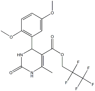 2,2,3,3,3-pentafluoropropyl 4-(2,5-dimethoxyphenyl)-6-methyl-2-oxo-1,2,3,4-tetrahydro-5-pyrimidinecarboxylate Structure