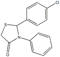 2-(4-chlorophenyl)-3-phenyl-1,3-thiazolidin-4-one 化学構造式