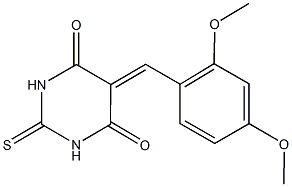 5-(2,4-dimethoxybenzylidene)-2-thioxodihydro-4,6(1H,5H)-pyrimidinedione Structure