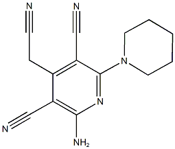 2-amino-4-(cyanomethyl)-6-(1-piperidinyl)-3,5-pyridinedicarbonitrile Structure
