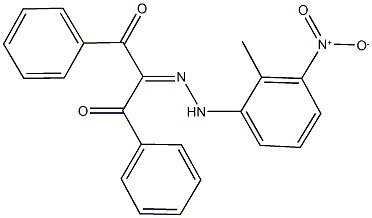 1,3-diphenylpropane-1,2,3-trione 2-({3-nitro-2-methylphenyl}hydrazone) Structure