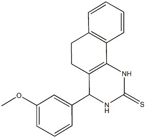 4-(3-methoxyphenyl)-3,4,5,6-tetrahydrobenzo[h]quinazoline-2(1H)-thione 结构式