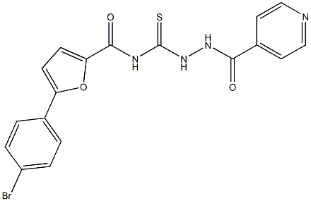 5-(4-bromophenyl)-N-[(2-isonicotinoylhydrazino)carbothioyl]-2-furamide 结构式