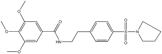 3,4,5-trimethoxy-N-{2-[4-(1-pyrrolidinylsulfonyl)phenyl]ethyl}benzamide,,结构式