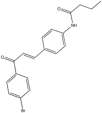 N-{4-[3-(4-bromophenyl)-3-oxo-1-propenyl]phenyl}butanamide 化学構造式