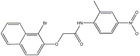2-[(1-bromo-2-naphthyl)oxy]-N-{4-nitro-2-methylphenyl}acetamide