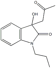 3-hydroxy-3-(2-oxopropyl)-1-propyl-1,3-dihydro-2H-indol-2-one 化学構造式