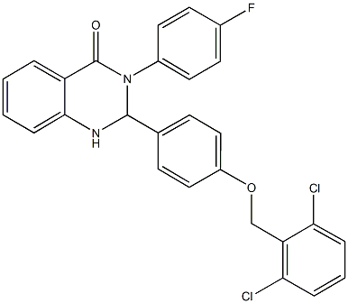 2-{4-[(2,6-dichlorobenzyl)oxy]phenyl}-3-(4-fluorophenyl)-2,3-dihydro-4(1H)-quinazolinone Struktur