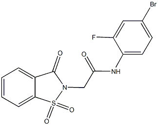 N-(4-bromo-2-fluorophenyl)-2-(1,1-dioxido-3-oxo-1,2-benzisothiazol-2(3H)-yl)acetamide Struktur