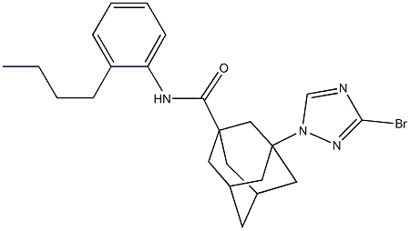 3-(3-bromo-1H-1,2,4-triazol-1-yl)-N-(2-butylphenyl)-1-adamantanecarboxamide Struktur