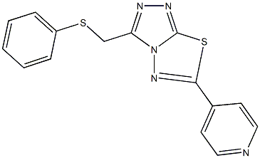 3-[(phenylsulfanyl)methyl]-6-(4-pyridinyl)[1,2,4]triazolo[3,4-b][1,3,4]thiadiazole Struktur