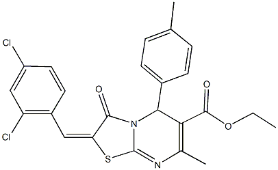 ethyl 2-(2,4-dichlorobenzylidene)-7-methyl-5-(4-methylphenyl)-3-oxo-2,3-dihydro-5H-[1,3]thiazolo[3,2-a]pyrimidine-6-carboxylate