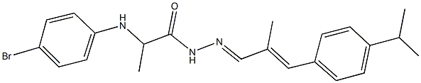 2-(4-bromoanilino)-N'-[3-(4-isopropylphenyl)-2-methyl-2-propenylidene]propanohydrazide,,结构式