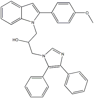 1-(4,5-diphenyl-1H-imidazol-1-yl)-3-[2-(4-methoxyphenyl)-1H-indol-1-yl]-2-propanol Structure