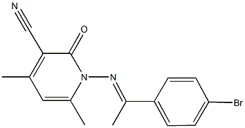 1-{[1-(4-bromophenyl)ethylidene]amino}-4,6-dimethyl-2-oxo-1,2-dihydropyridine-3-carbonitrile,,结构式