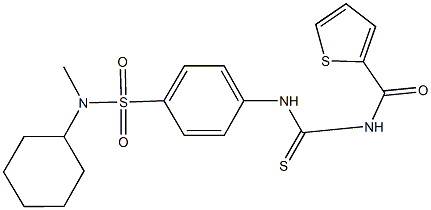 N-cyclohexyl-N-methyl-4-({[(2-thienylcarbonyl)amino]carbothioyl}amino)benzenesulfonamide,,结构式