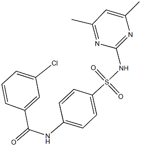 3-chloro-N-(4-{[(4,6-dimethyl-2-pyrimidinyl)amino]sulfonyl}phenyl)benzamide Structure