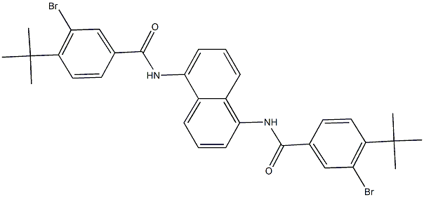 3-bromo-N-{5-[(3-bromo-4-tert-butylbenzoyl)amino]-1-naphthyl}-4-tert-butylbenzamide,,结构式
