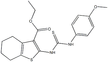 ethyl 2-{[(4-methoxyanilino)carbothioyl]amino}-4,5,6,7-tetrahydro-1-benzothiophene-3-carboxylate Structure