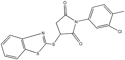 3-(1,3-benzothiazol-2-ylsulfanyl)-1-(3-chloro-4-methylphenyl)-2,5-pyrrolidinedione Structure